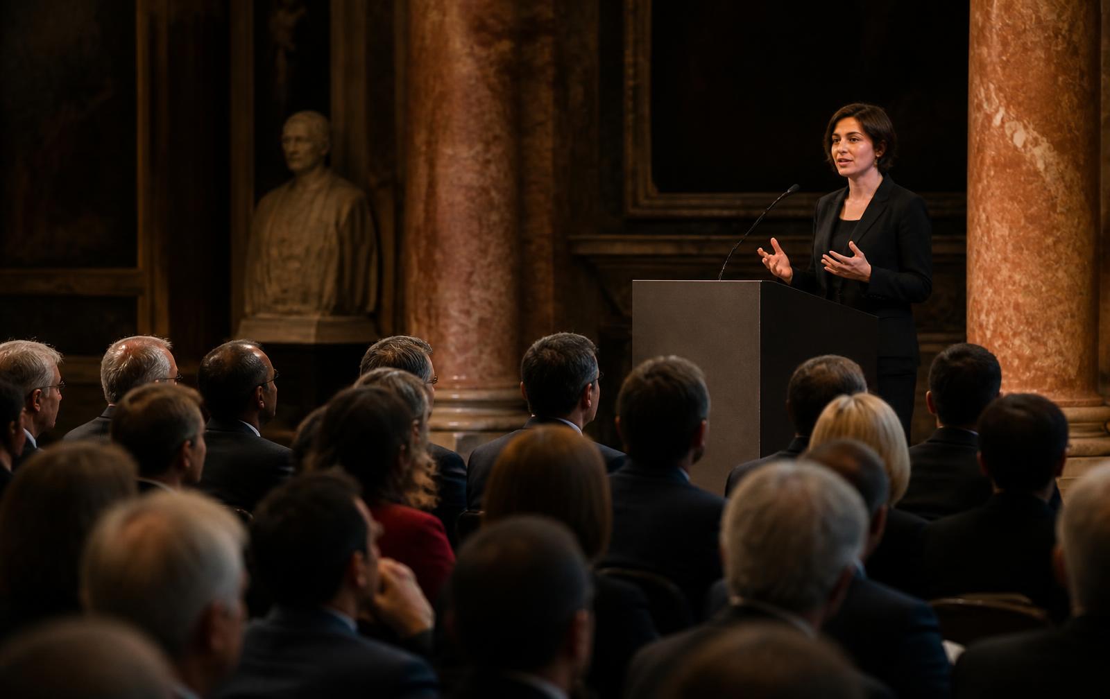 Congresso jurídico em auditório institucional